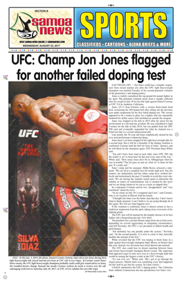 Champ Jon Jones Flagged for Another Failed Doping Test