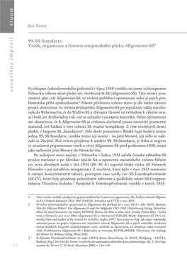 99. SS-Standarte. Vznik, Organizace a Činnost Znojemského Pluku Allgemeine-SS1