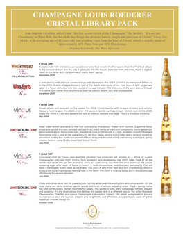 Champagne Louis Roederer Cristal Library Pack