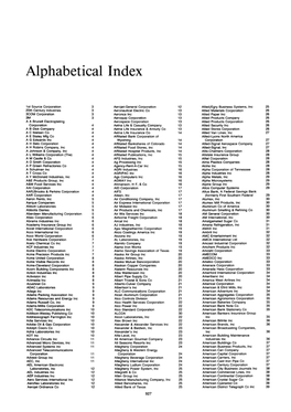 Alphabetical Index