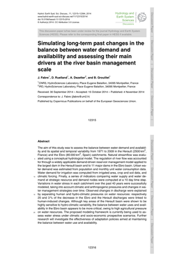 Simulating Long-Term Past Changes in the Balance Between Water Demand