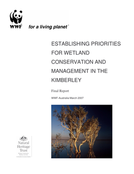 Establishing Priorities for Wetland Conservation and Management in the Kimberley