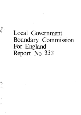 Local Government for England Report No. 333 LOCAL G