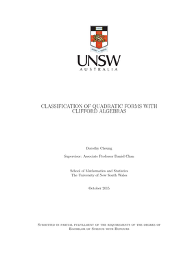 Classification of Quadratic Forms with Clifford Algebras