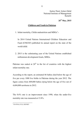 Children and Youth in Pakistan