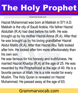 The Holy Prophet