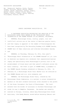 MISSISSIPPI LEGISLATURE REGULAR SESSION 2011 By