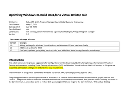Optimizing Windows 10, Build 2004, for a Virtual Desktop Role