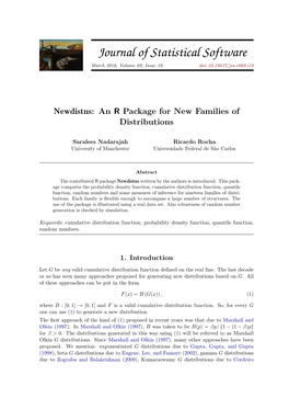 Newdistns: an R Package for New Families of Distributions