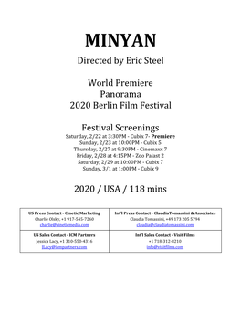 MINYAN Directed by Eric Steel