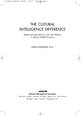 The Cultural Intelligence Difference