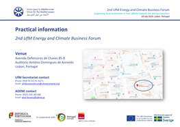 Practical Information 2Nd Ufm Energy and Climate Business Forum