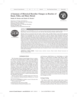 A Summary of Historical Shoreline Changes on Beaches of Kauai, Oahu, and Maui, Hawaii Bradley M