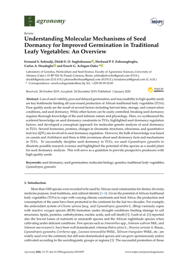 Understanding Molecular Mechanisms of Seed Dormancy for Improved Germination in Traditional Leafy Vegetables: an Overview