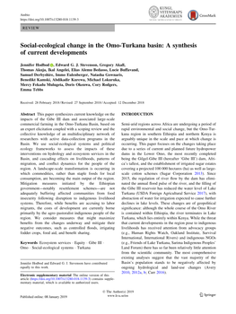 Social-Ecological Change in the Omo-Turkana Basin: a Synthesis of Current Developments