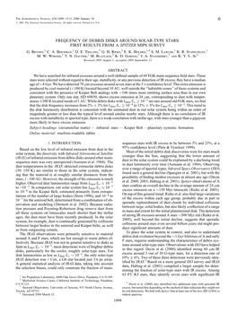 Frequency of Debris Disks Around Solar-Type Stars: First Results from a Spitzer Mips Survey G