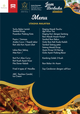 Berbuka9 MEI-2 JUN 2019 CITARASA DUA SEMPADAN Menu UTAGHA MALAYSIA