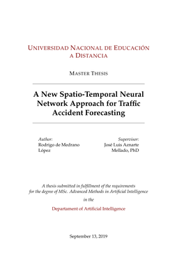 A New Spatio-Temporal Neural Network Approach for Traffic Accident Forecasting