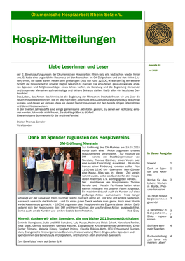 Hospiz-Mitteilungenökumenische Hospizarbeit Rhein-Selz E.V