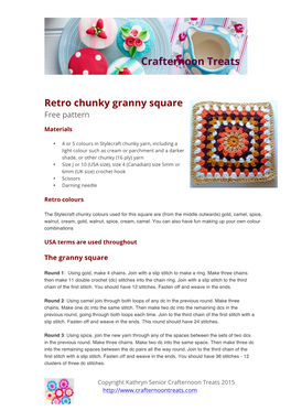 Retro Chunky Granny Square Free Pattern