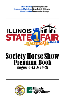 Society Horse Show Premium Book August 9-13 & 19-21 DIVISION V