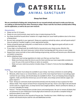 Sheep Fact Sheet