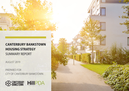 Canterbury Bankstown Housing Strategy Summary Report