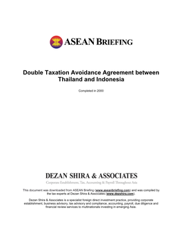 Double Taxation Avoidance Agreement Between Thailand and Indonesia