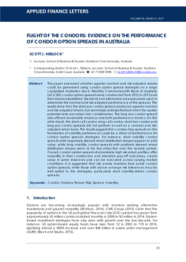 Evidence on the Performance of Condor Option Spreads in Australia