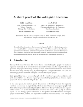 A Short Proof of the Odd-Girth Theorem