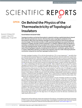 On Behind the Physics of the Thermoelectricity of Topological