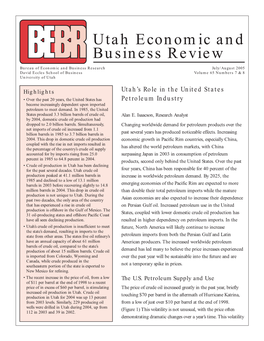 UEBR: Utah's Role in the United States Petroleum Industry