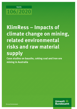 106/2020 Klimress – Impacts of Climate Change on Mining, Related Environmental Risks and Raw Material Supply