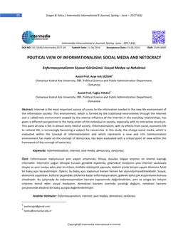 Political View of Informationalism: Social Media and Netocracy