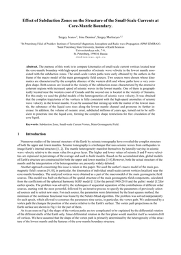 Effect of Subduction Zones on the Structure of the Small-Scale Currents at Core-Mantle Boundary