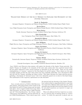 Trajectory Design of the Lucy Mission to Explore the Diversity of the Jupiter Trojans