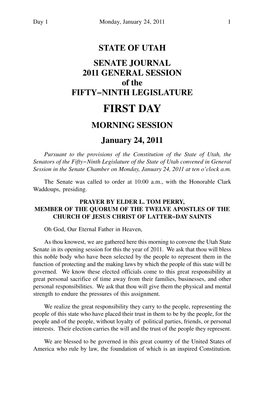 FIRST DAY MORNING SESSION January 24, 2011