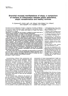 Bronchial Mucosal Manifestations of Atopy: a Comparison of Markers of Inflammation Between Atopic Asthmatics, Atopic Nonasthmatics and Healthy Controls