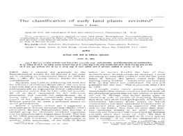 The Classification of Early Land Plants-Revisited*
