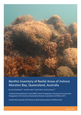 Benthic Inventory of Reefal Areas of Inshore Moreton Bay, Queensland, Australia