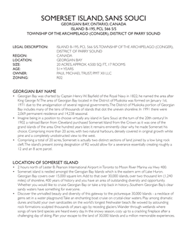 Somerset Island, Sans Souci Georgian Bay, Ontario, Canada Island B-195, Pcl 566 S/S Township of the Archipelago (Conger), District of Parry Sound