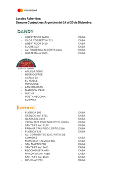 Locales Adheridos: Semana Contactless Argentina Del 14 Al 20 De Diciembre