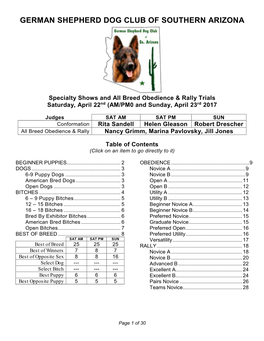 German Shepherd Dog Club of Southern Arizona