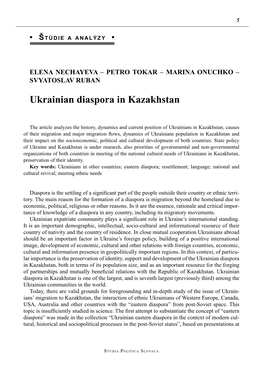 Ukrainian Diaspora in Kazakhstan