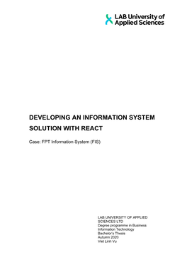 Developing an Information System Solution with React