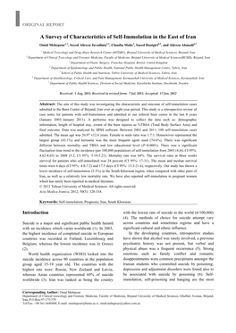 A Survey of Characteristics of Self-Immolation in the East of Iran