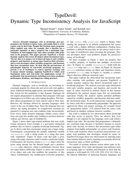 Typedevil: Dynamic Type Inconsistency Analysis for Javascript