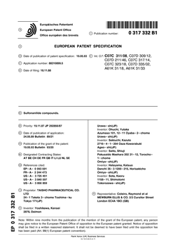 Sulfonanilide Compounds