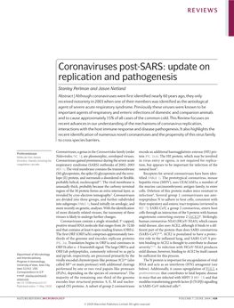 Coronaviruses Post-SARS: Update on Replication and Pathogenesis