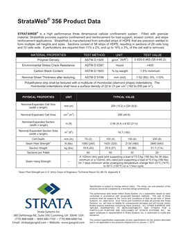 Strataweb® 356 Product Data